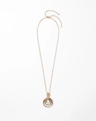 Adjustable Gold Tone Pendant Necklace