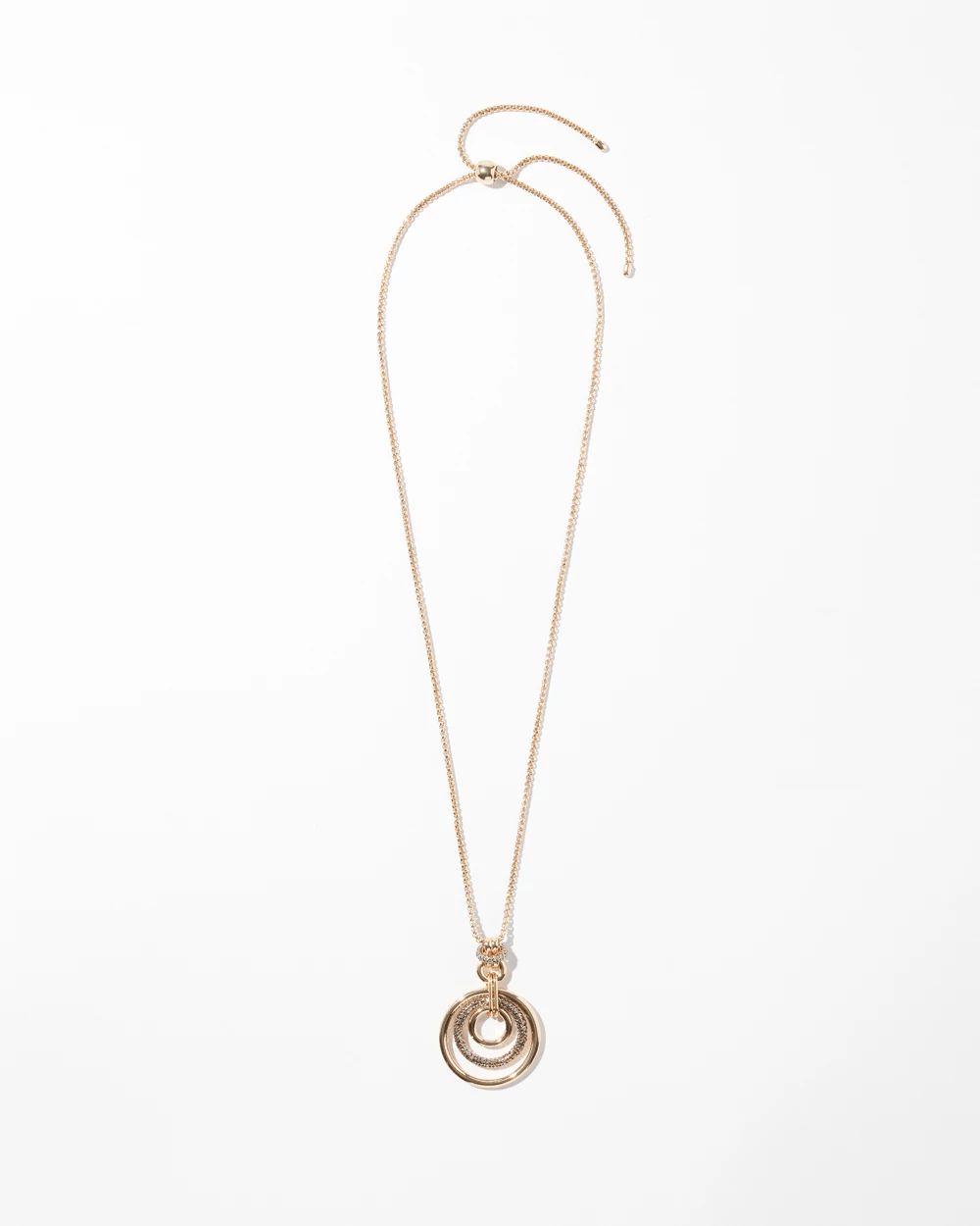 Adjustable Gold Tone Pendant Necklace