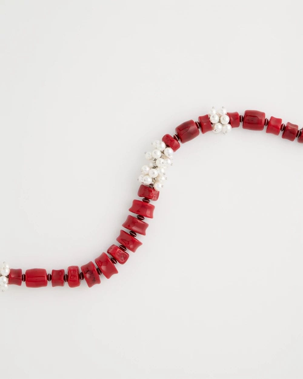 Red Resin Pearlescent Short Necklace
