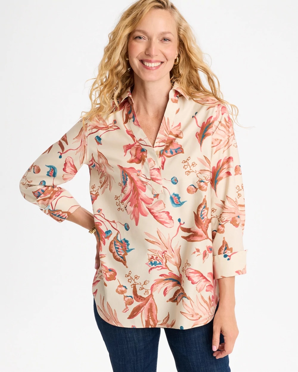 No Iron™ Stretch Desert Beauty Printed Tunic, photo 1 of 5