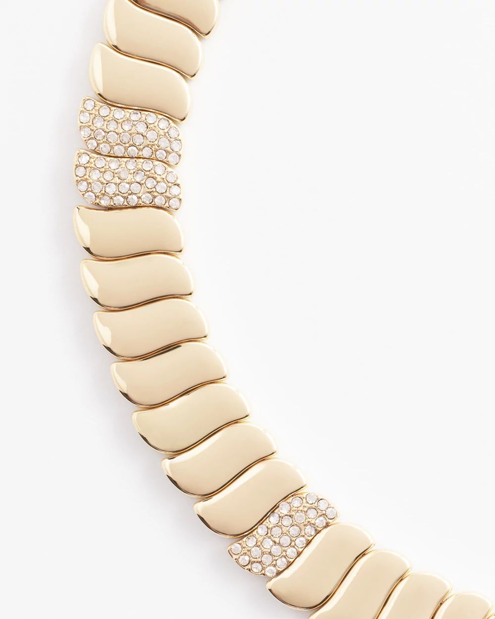 Gold Tone Pave Collar Necklace