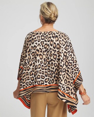 Mixed Animal Print Poncho