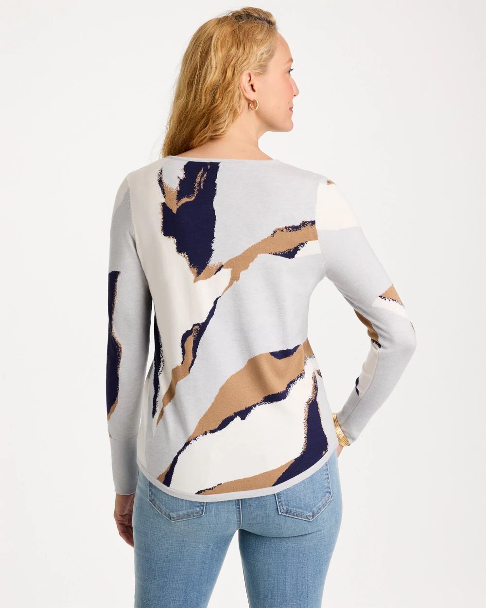 Intarsia V-Neck Pullover click to view larger image.