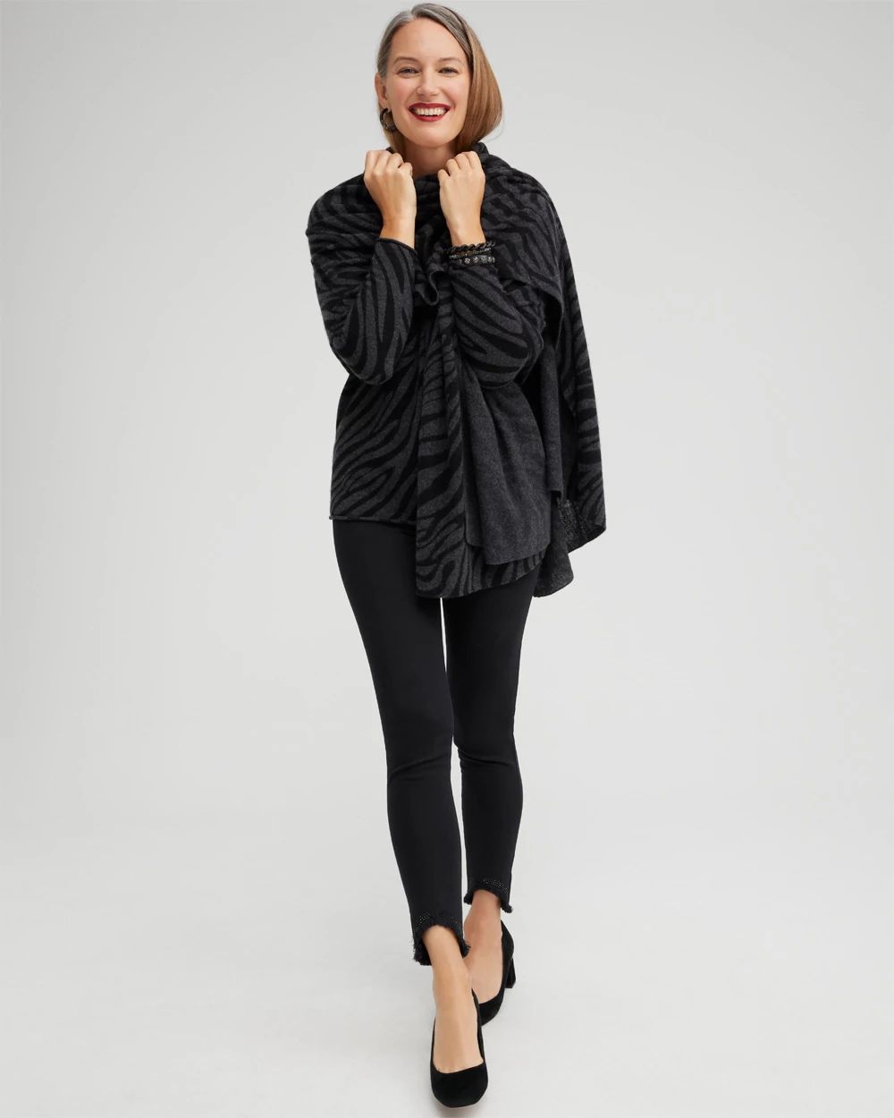 Grey Zebra Cashmere Wrap