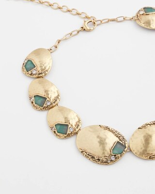 Aqua & Gold Collar Necklace click to view larger image.