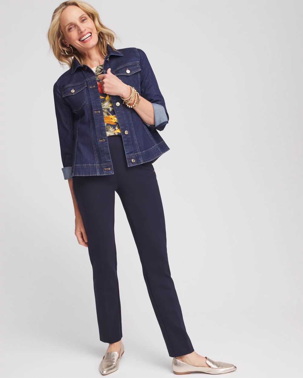 Juliet Ponte Trim Detail Ankle Pants