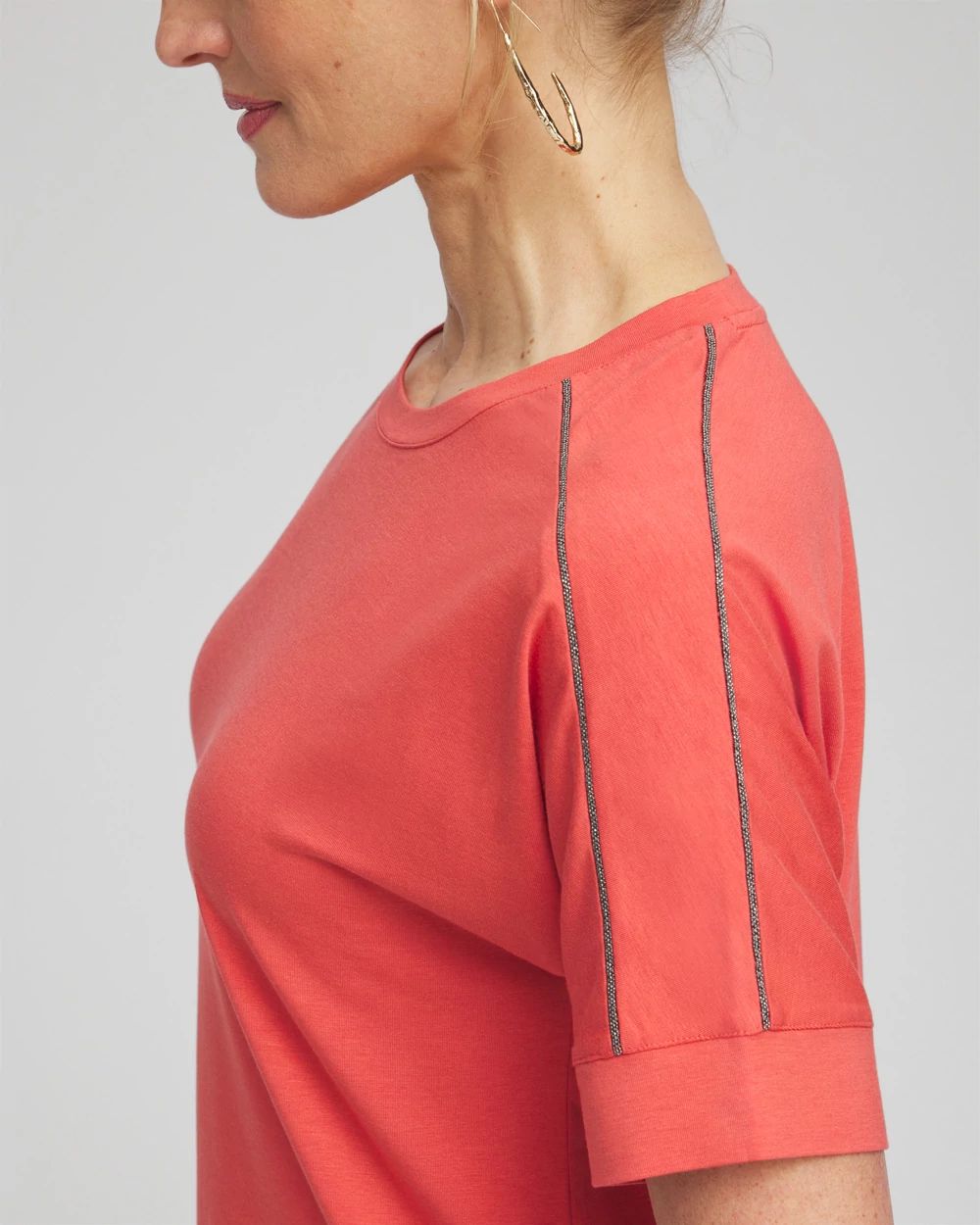 Touch of Cool™ Caviar Bead Detail Tee