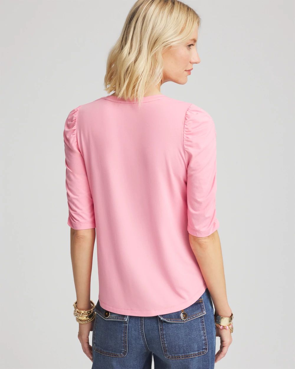 Touch of Cool™ Ruched Sleeve Tee
