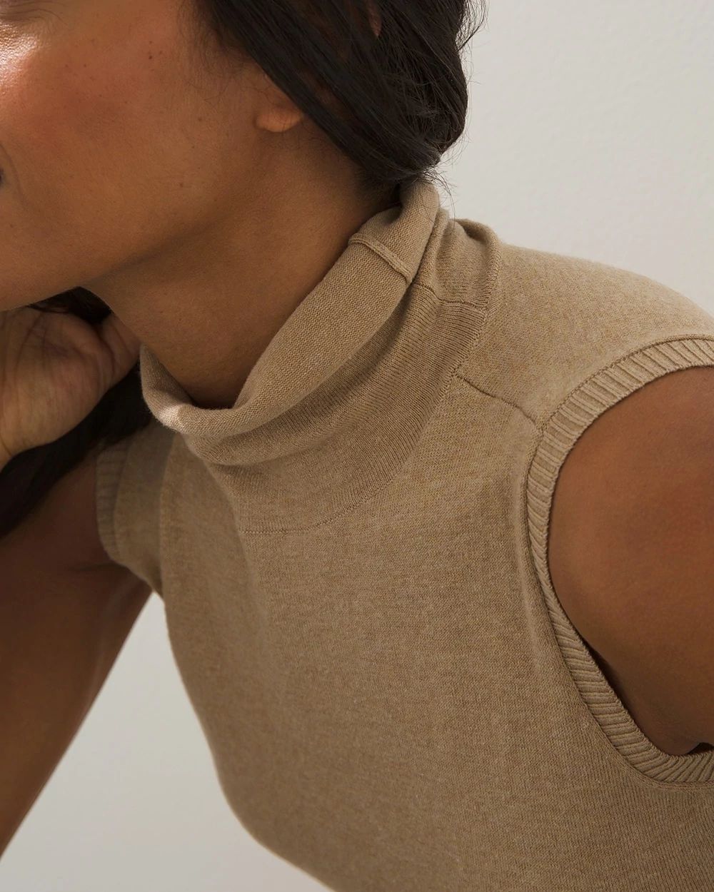 Zenergy Cotton-Cashmere Turtleneck Tank