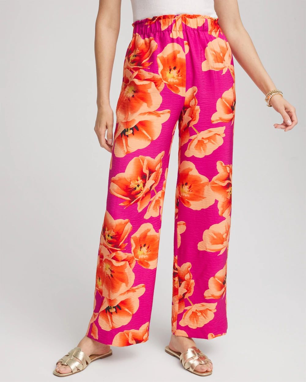 Tropical Smocked Pull-On Pants