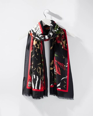 Mixed Print Oblong Scarf