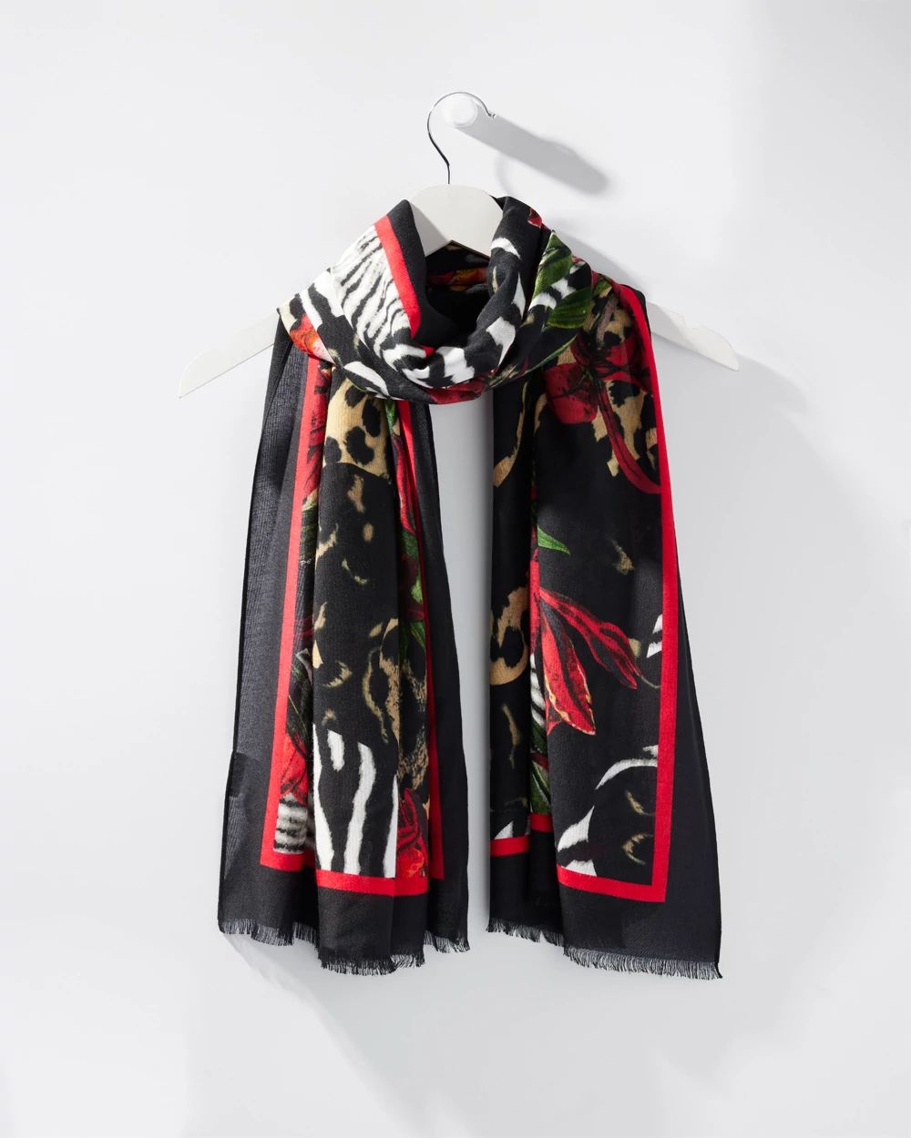 Mixed Print Oblong Scarf