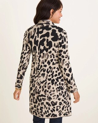 Animal-Print Jacquard Cardigan