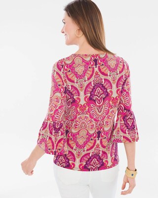 Medallion-Shell Bell-Sleeve Top