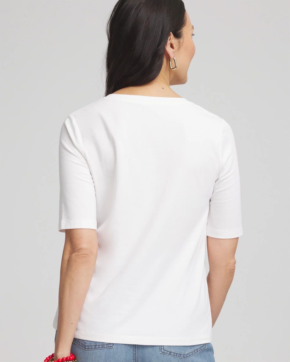 Coral Print V-Neck Perfect Tee