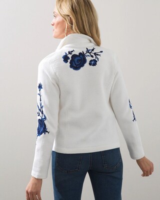 Embroidered Floral Cardigan Jacket