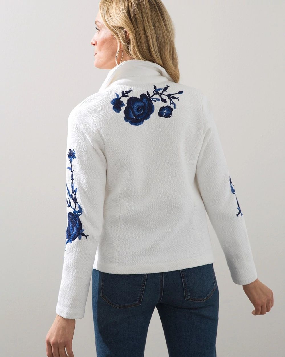 Embroidered Floral Cardigan Jacket