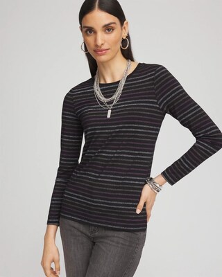 Touch of Cool™ Lurex Stripe Long Sleeve Layering Tee