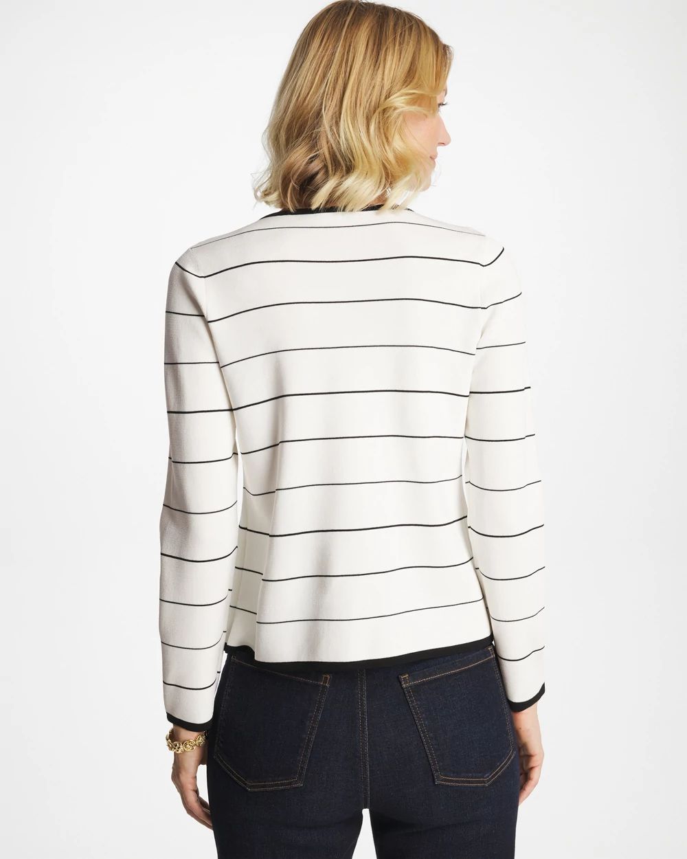 Contrast Tipped Sweater Blazer click to view larger image.