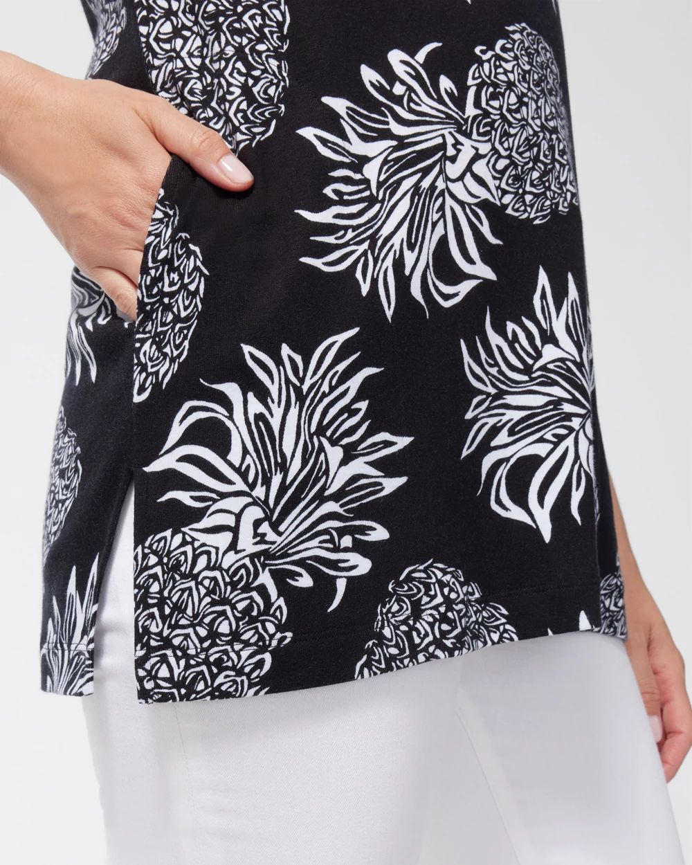 Pima Pineapple Print Pocket Tunic