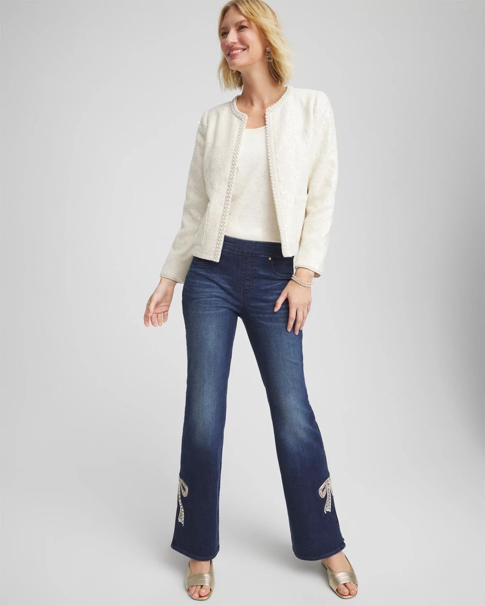 Pearl Trim Tweed Jacket