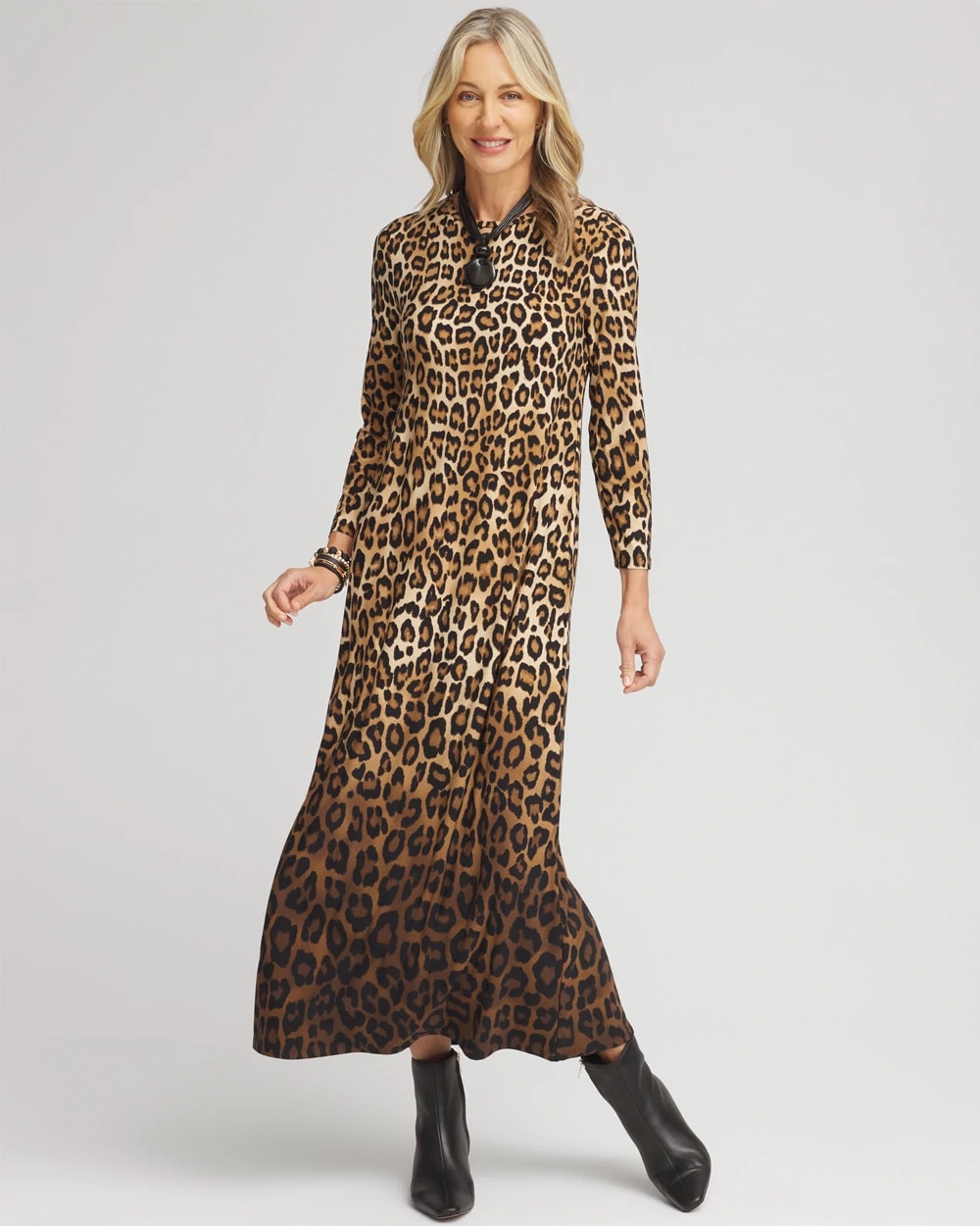 Leopard Print Long Sleeve Maxi Dress | Chico's Leopard Print Long Sleeve Maxi Dress | Chico's