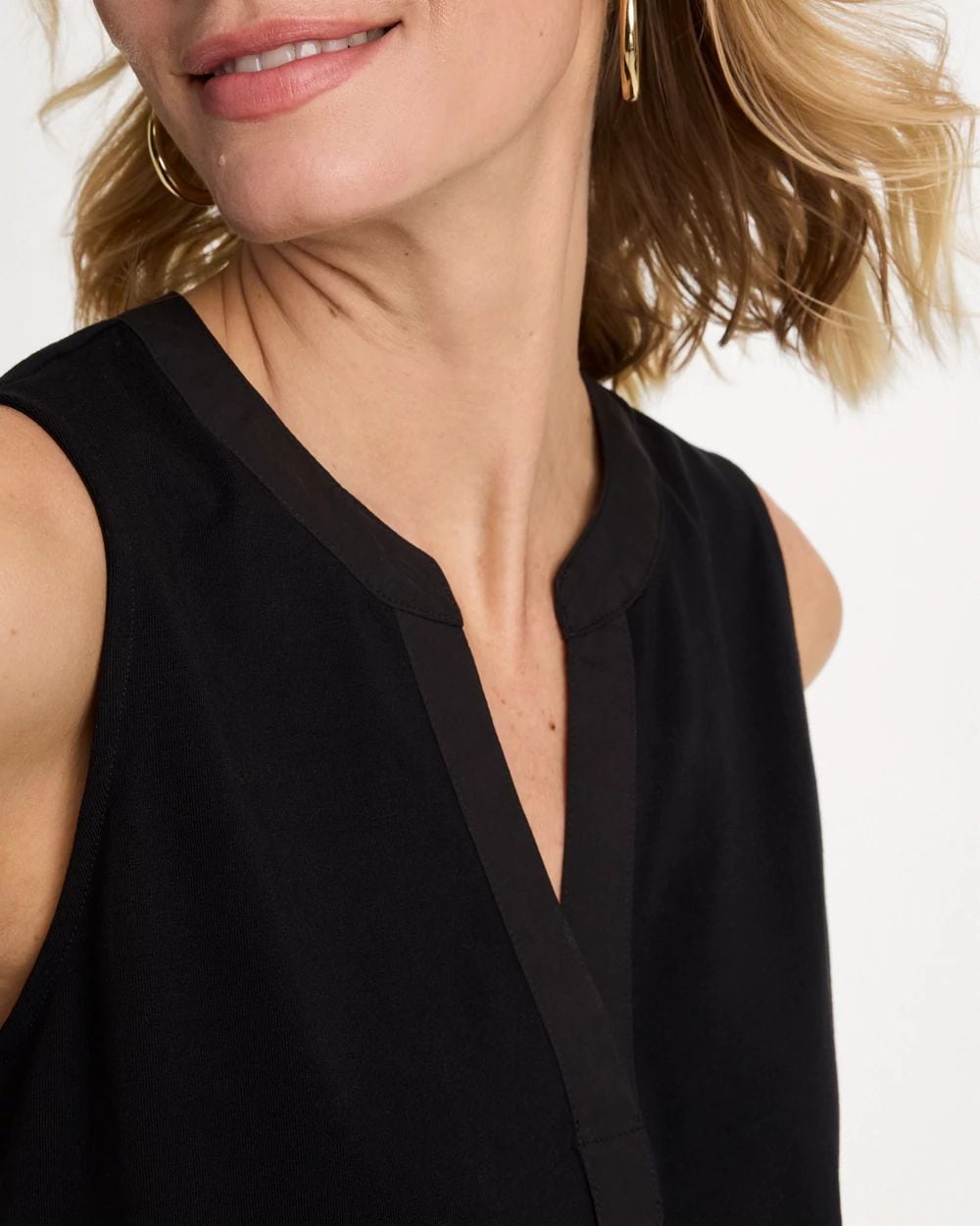 Cotton-Stretch Notch Neck Tank click to view larger image.