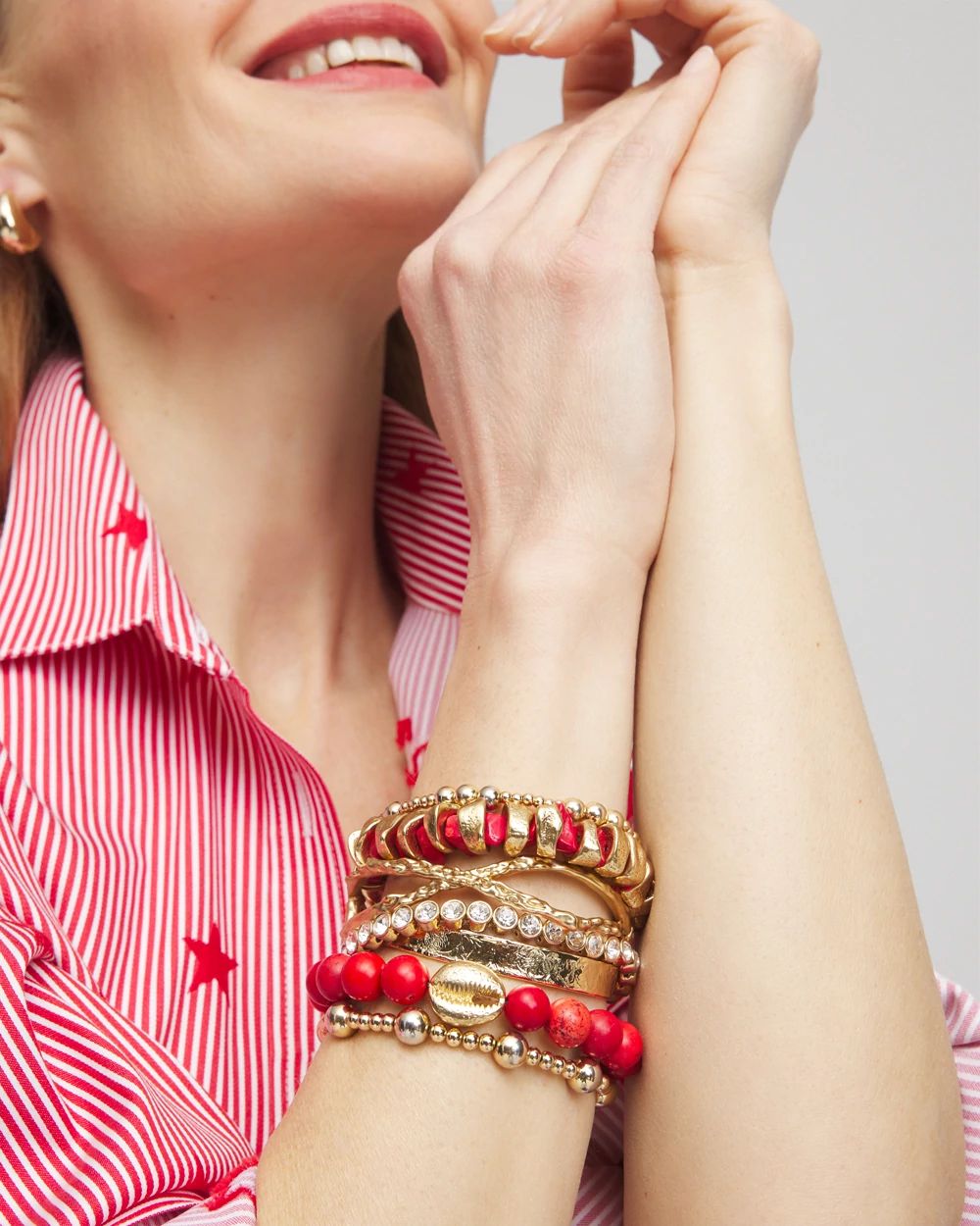 Red Howlite Beaded Bracelet