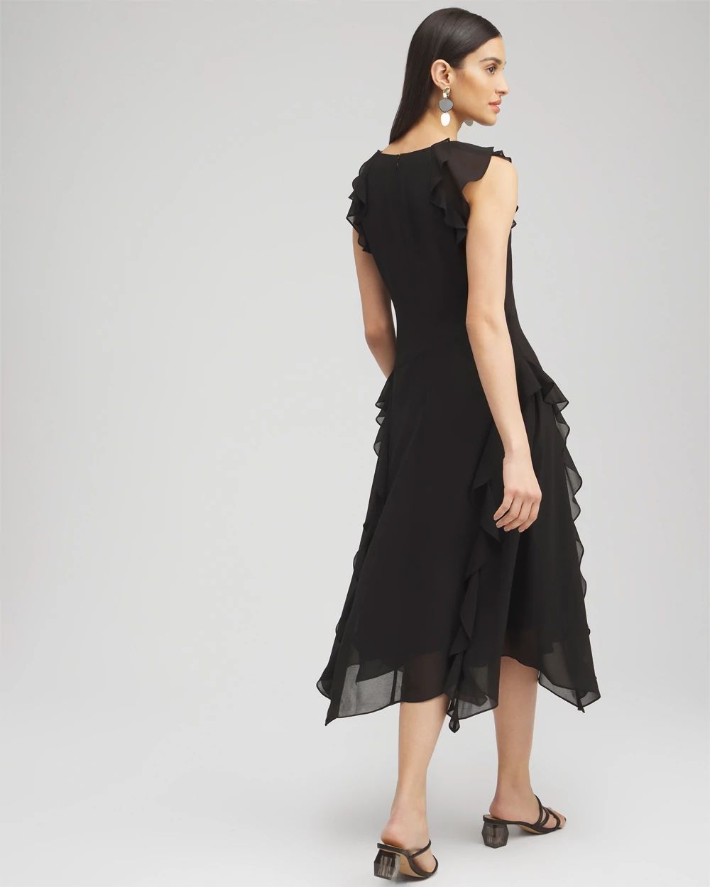 Chiffon Ruffle Midi Dress