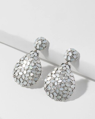 Silver Tone Mother of Pearl Earrings