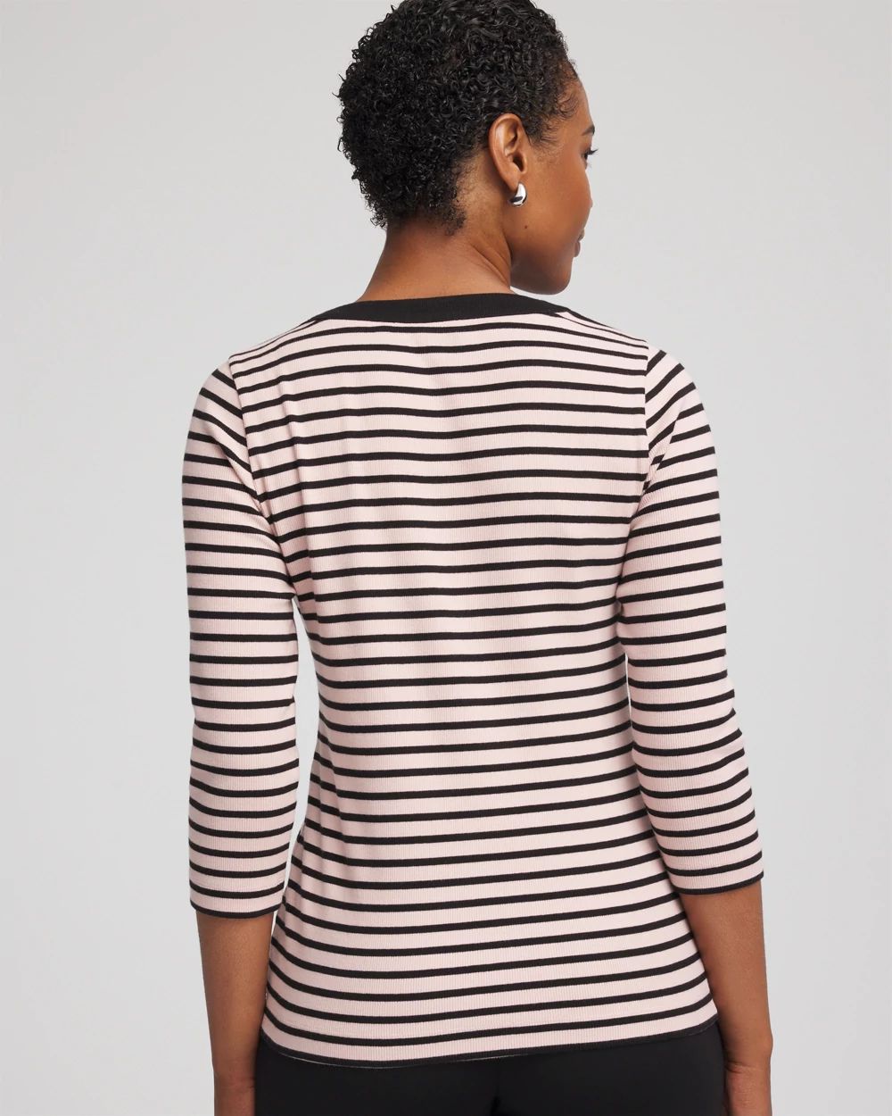 Zenergy Stripe Ribbed Henley Tee