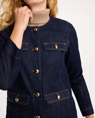 Denim Long Sleeve Shacket click to view larger image.