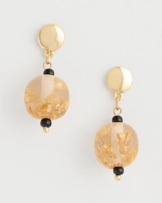 Orange Sphere Drop Earrings