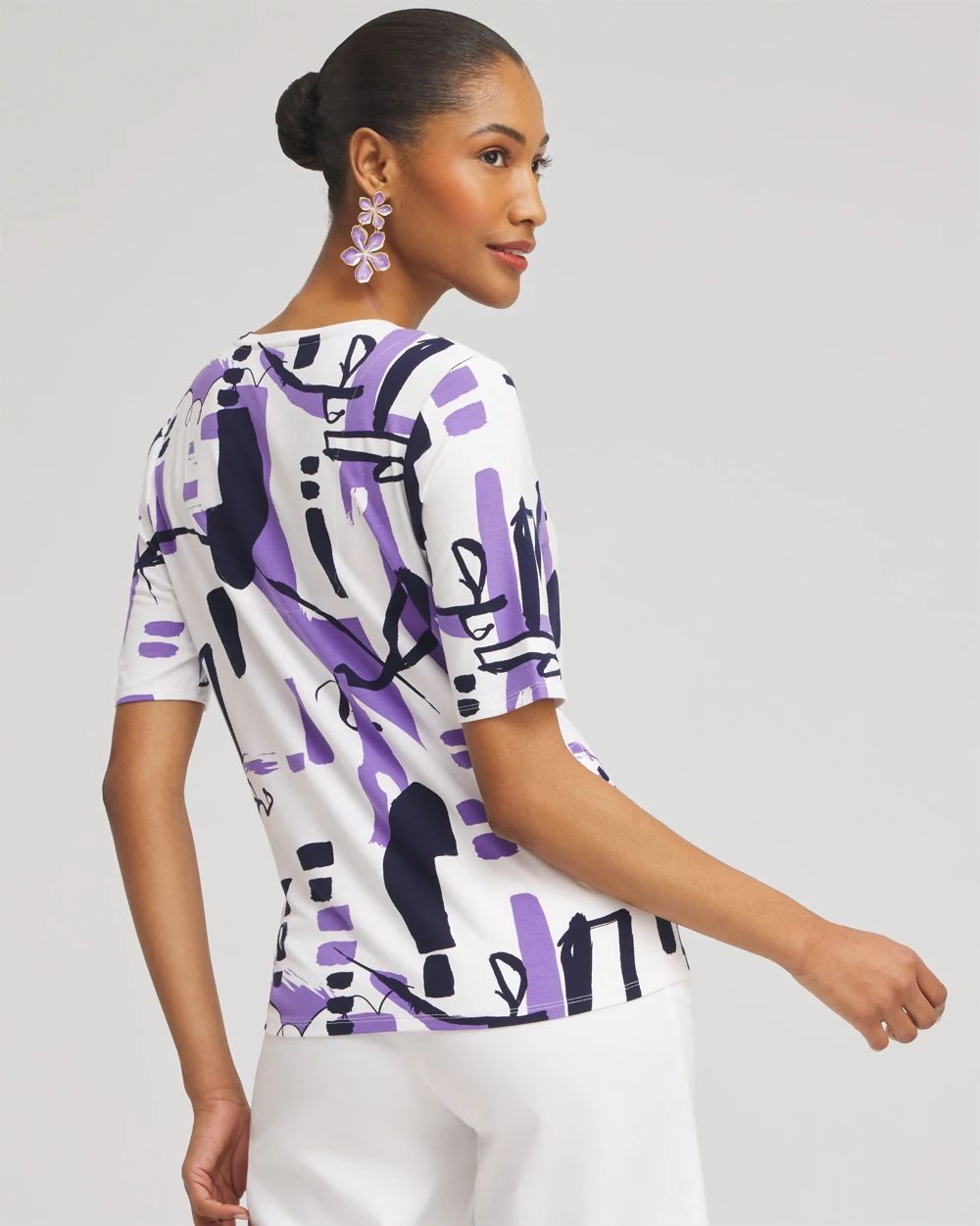 Abstract Tie-Front Top