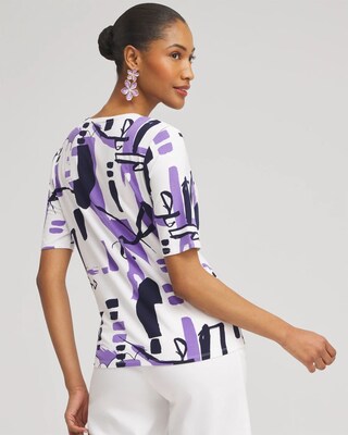 Abstract Tie-Front Top