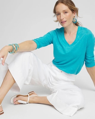 Linen 3/4 Sleeve Tee click to view larger image.