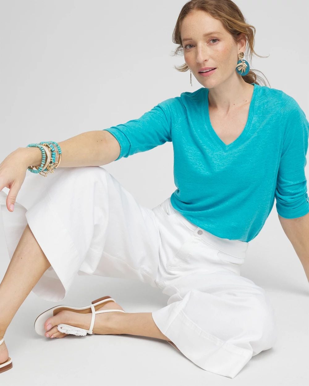 Linen 3/4 Sleeve Tee click to view larger image.