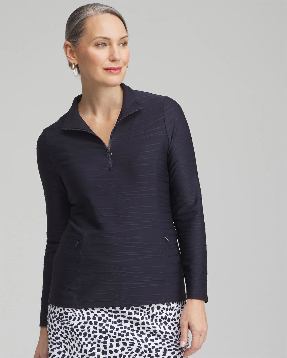 Zenergy® UPF Knit Jacquard Pullover