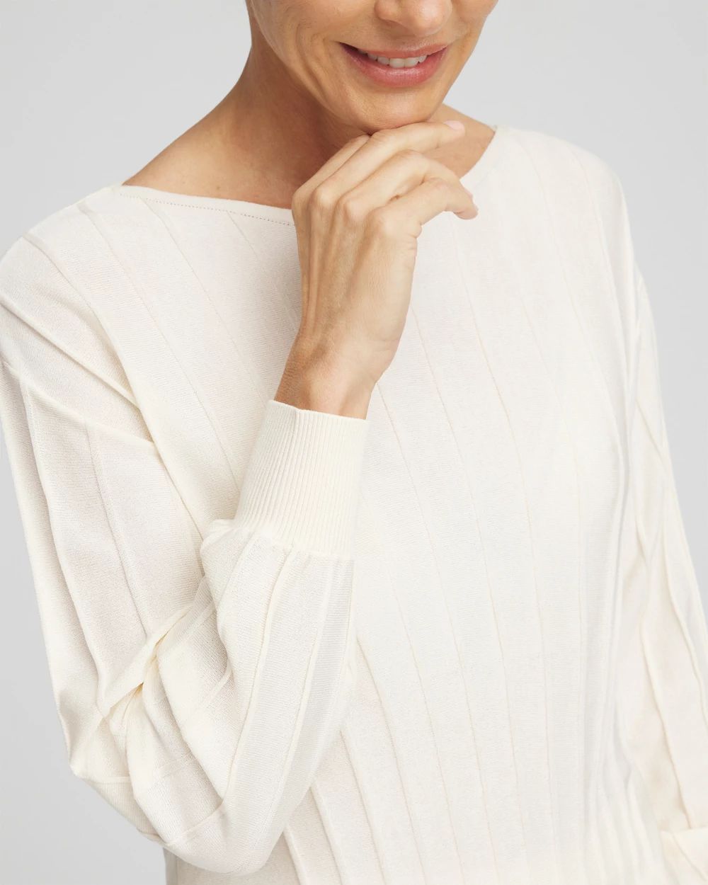 Pleated Long Sleeve Sweater