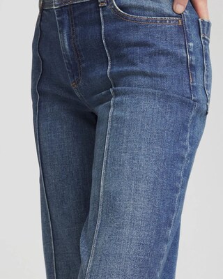 Pintuck High-Cuff Cropped Jeans click to view larger image.
