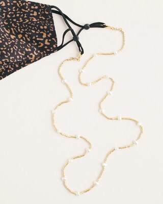Convertible Goldtone and Faux-Pearl Mask Necklace