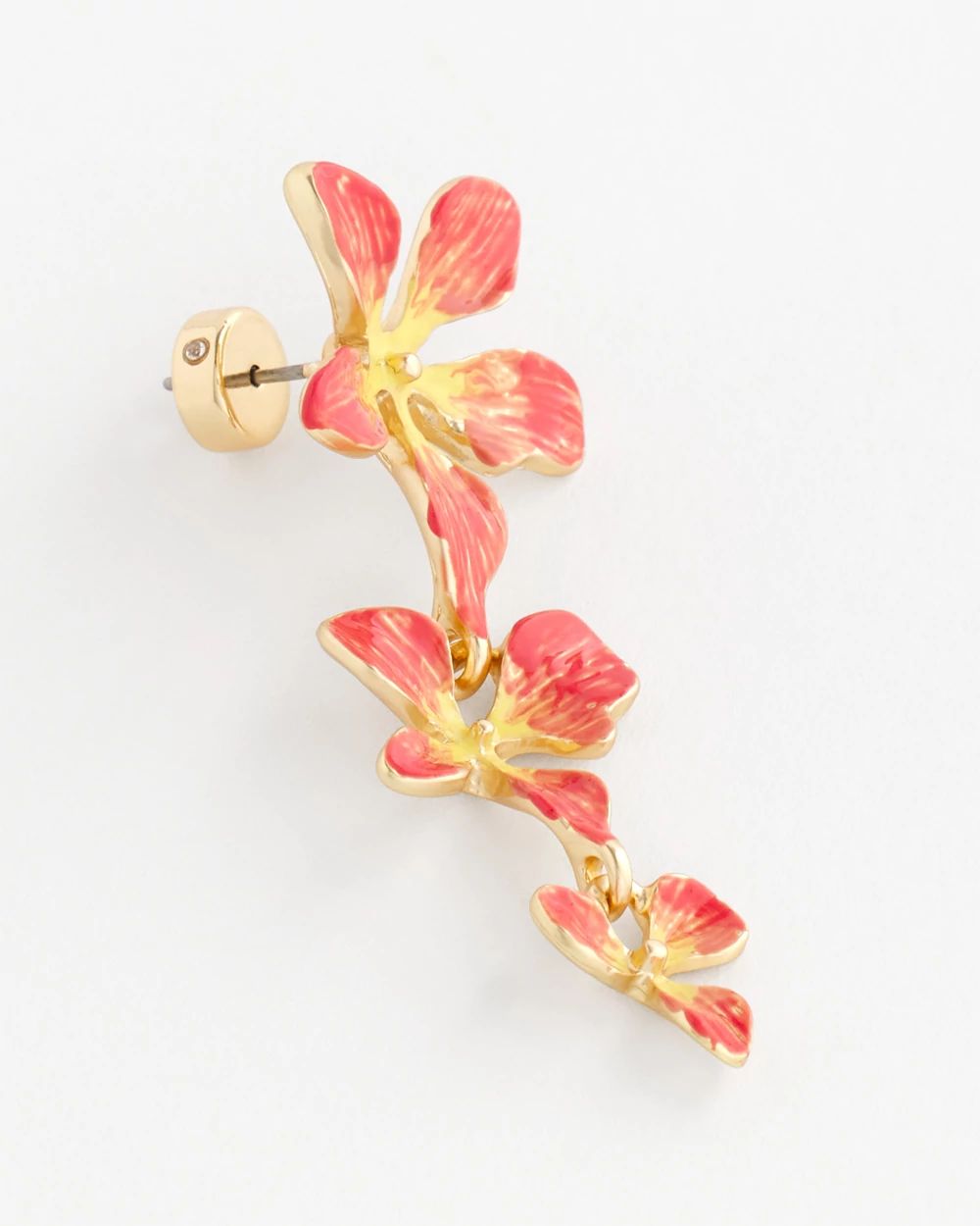 No Droop™ Coral Flower Drop Earrings click to view larger image.