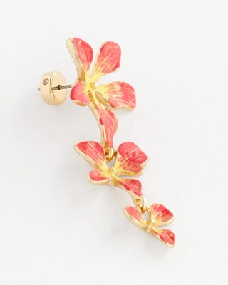 No Droop™ Coral Flower Drop Earrings click to view larger image.