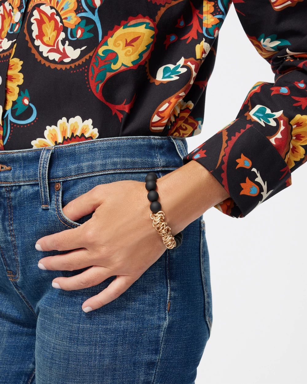 Matte Black Hero Stretch Bracelet