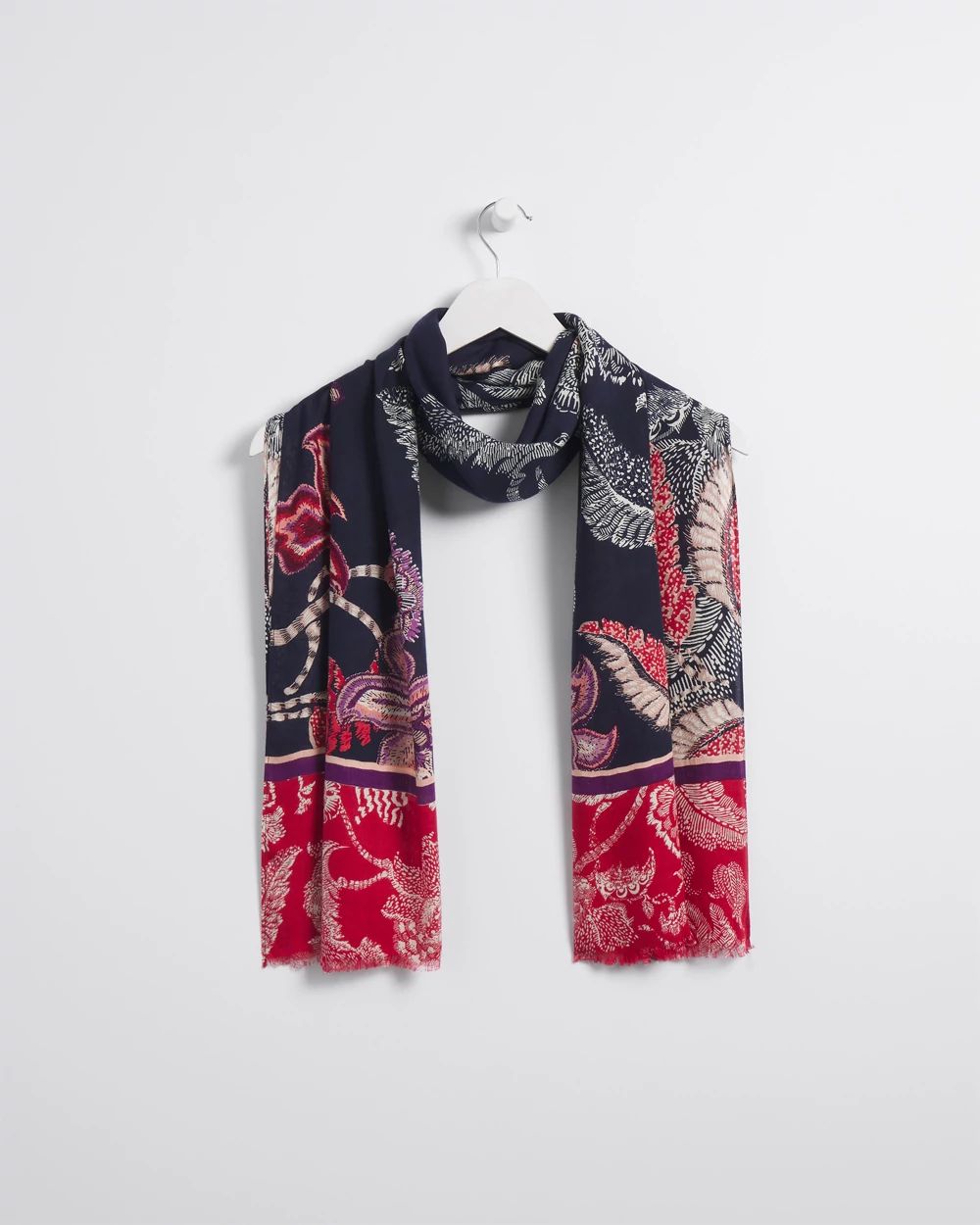 Mixed Floral Print Oblong Scarf
