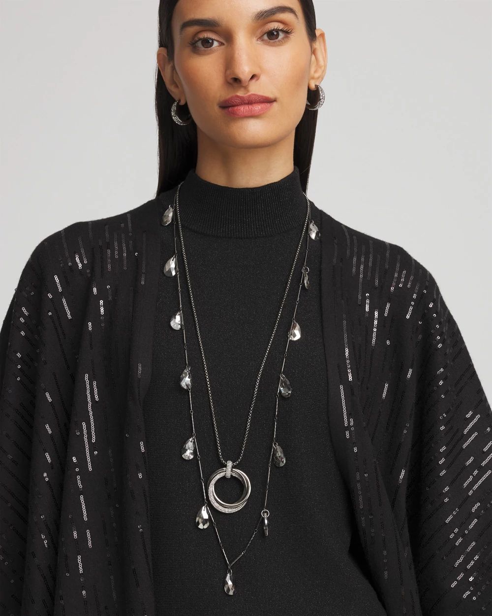 Hematite Teardrop Long Necklace