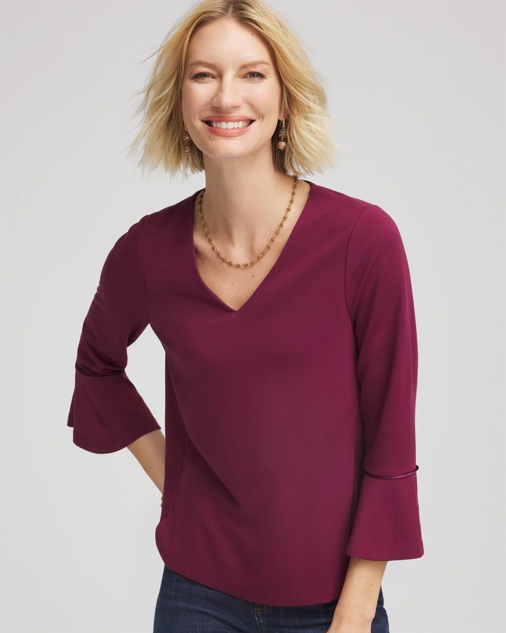 Ponte V-Neck Tee