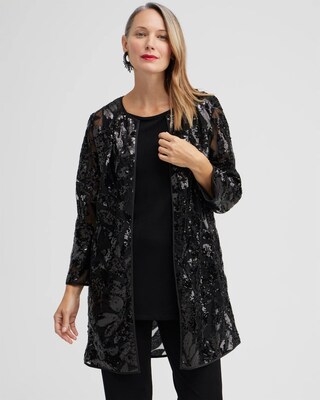 Travelers Collection Floral Sequin Jacket