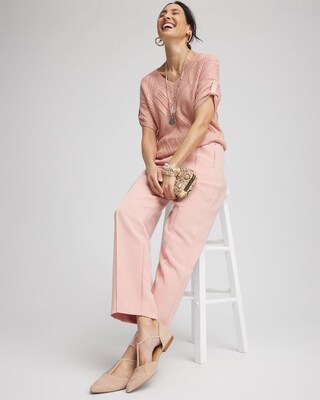 Crepe Side-Zip Tapered Ankle Pants click to view larger image.