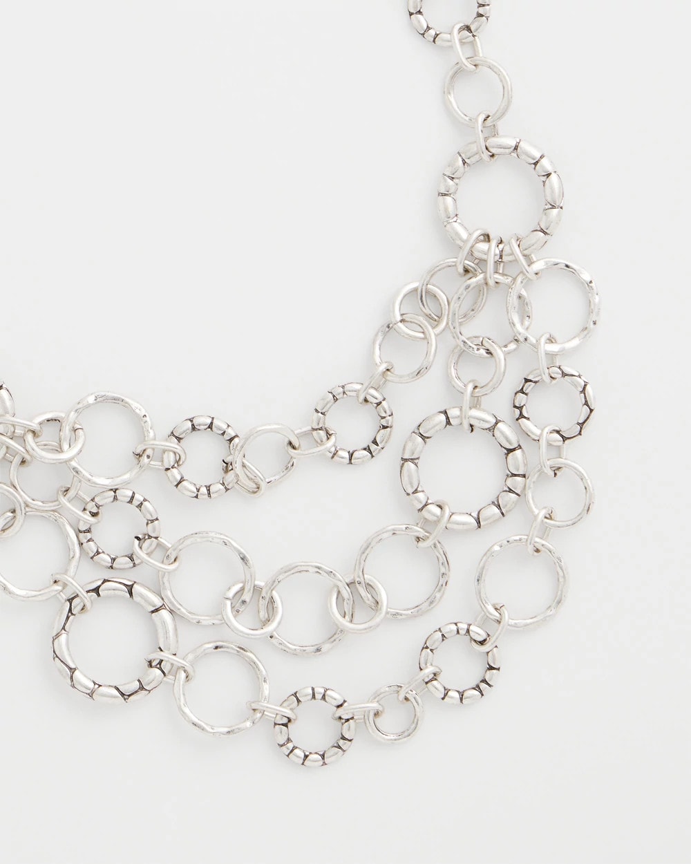 Silver Multistrand Bib Necklace